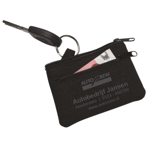 Alcantara sleuteltasje dubbele rits