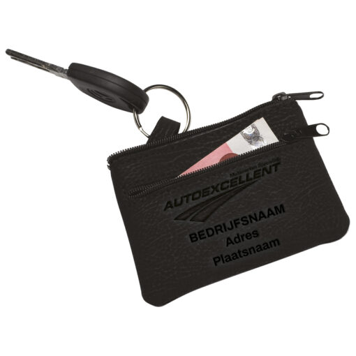 Alcantara sleuteltasje dubbele rits