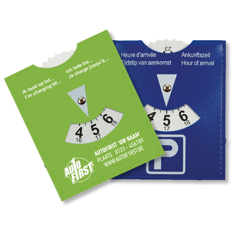 Promo parkeerschijf Skai voor elektrische auto's.