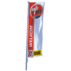 AutoFirst banier met tunnel, afm. 100 x 300cm (+BOVAG)
