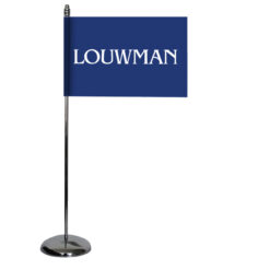Tafelvlag (recht model) met verchroomde standaard