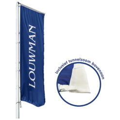 Vlag Louwman, met tunnel, 300 x 100