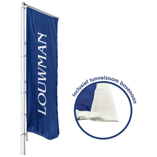 Vlag Louwman, met tunnel, 300 x 100